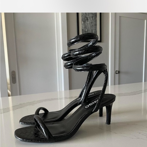 MANGO snake ankle wrap sandals - Picture 8 of 8